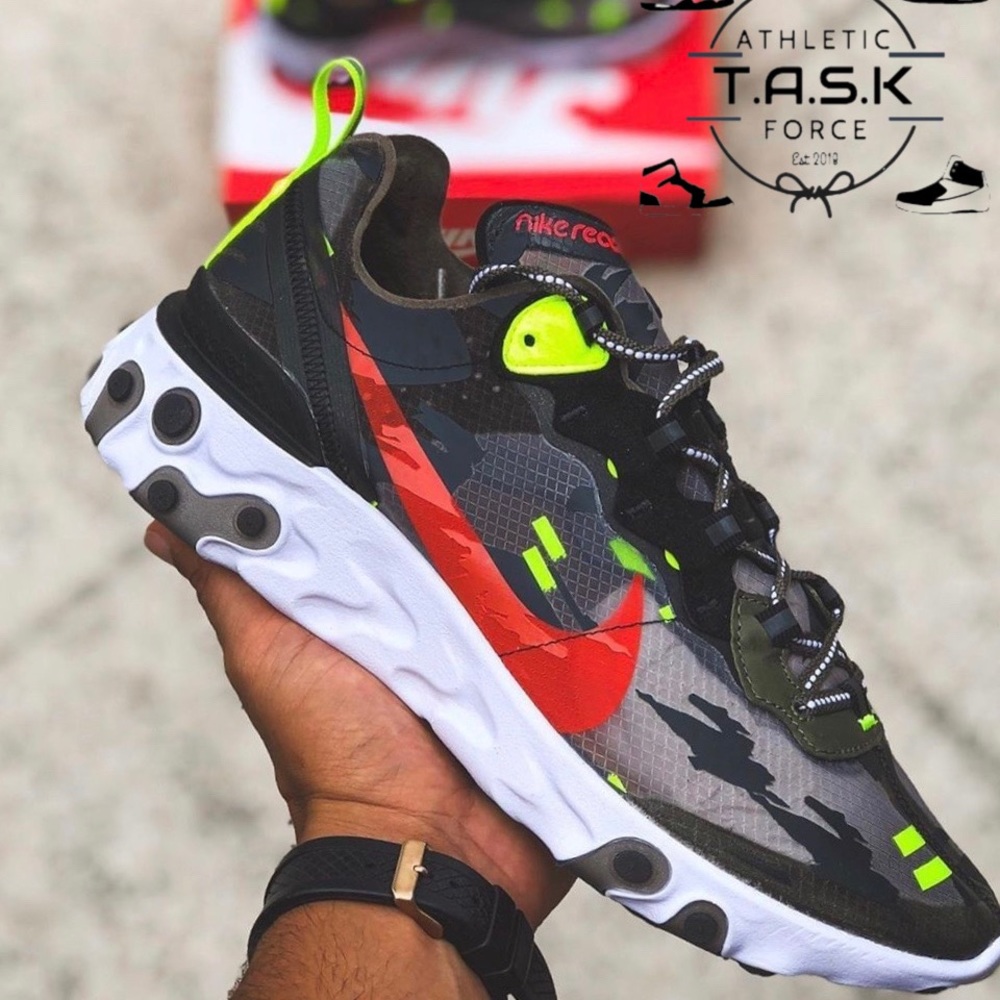 Nike React Element 87 Olive/Crimson CJ4988 200